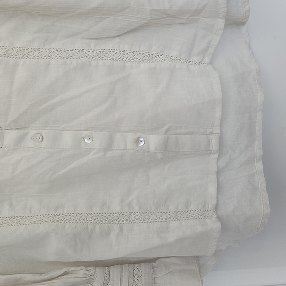 Sundance Elegant White Women's Blouse Petite Large - Picture 4 of 13